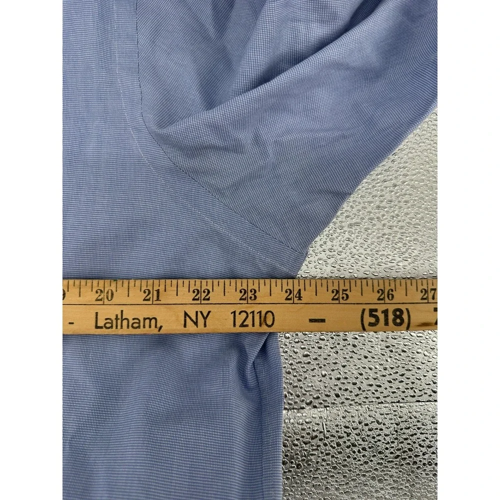 Ralph Lauren Shirt Mens 16 1/2 Blue White Gingham Check LS Button Down Blue Pony